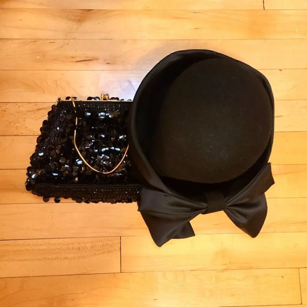 Anita Pineault Hat and Hand Beaded Purse Lot - Picture 1 of 13